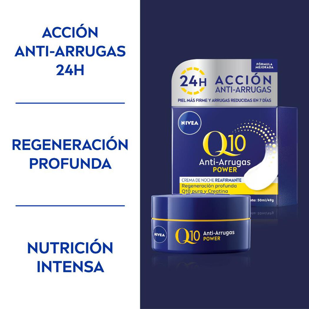 CREMA FACIAL ANTIARRUGAS NOCHE Q10 POWER NIVEA 50ML, , large image number 1