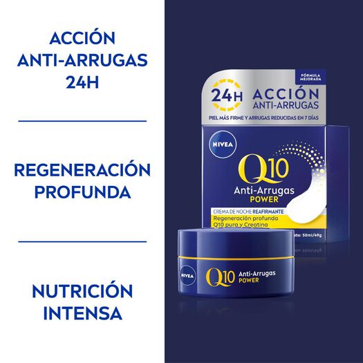 CREMA FACIAL ANTIARRUGAS NOCHE Q10 POWER NIVEA 50ML, , large image number 1
