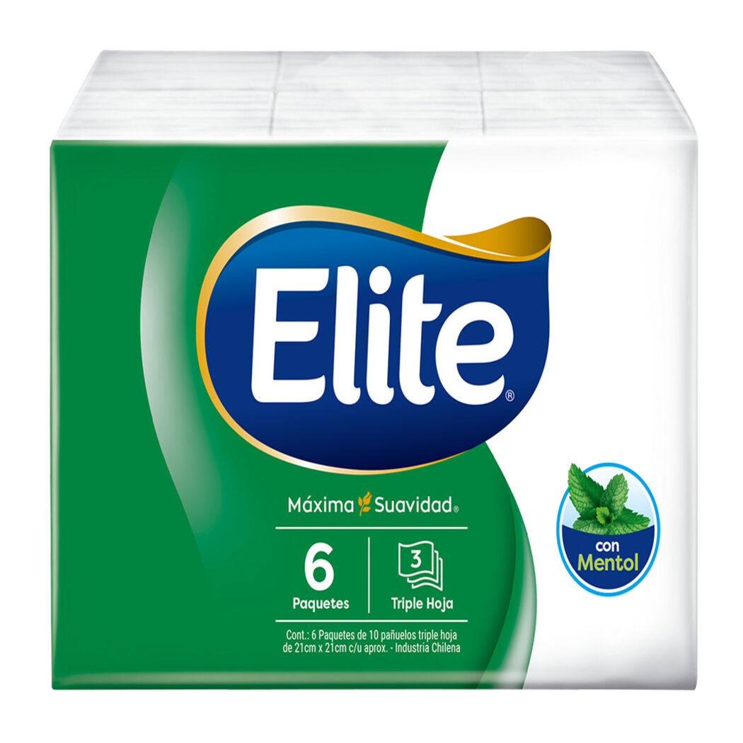 Pañuelo Desechable Elite Mentol Paquete 6 un, , large image number 1
