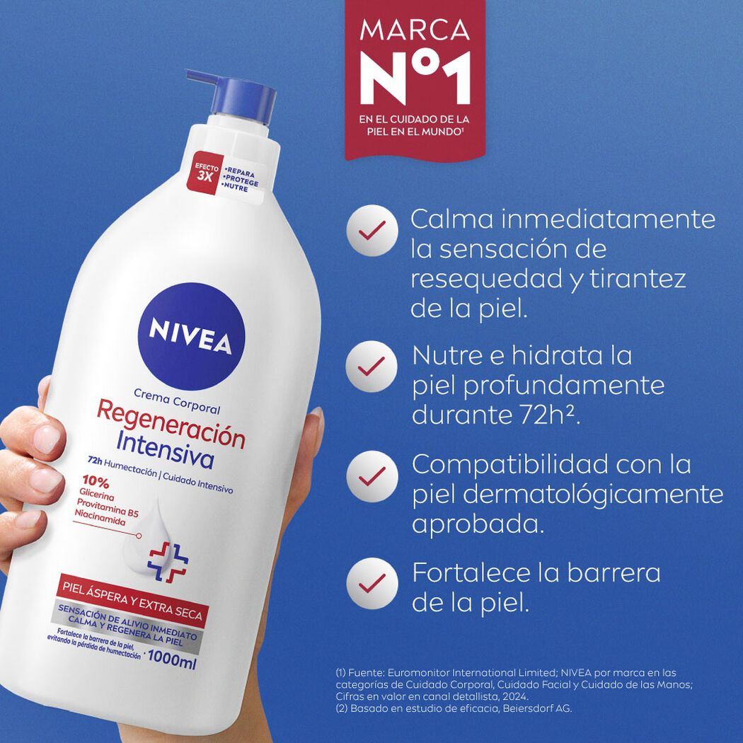 Crema Corporal Nivea Regeneraci&oacute;n Intensiva 1000 ml, , large image number 1