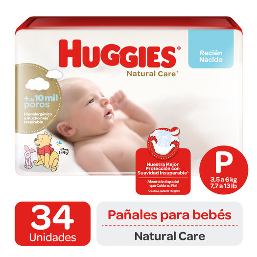 Pañales Huggies Natural Care P 34 un, , large image number 0
