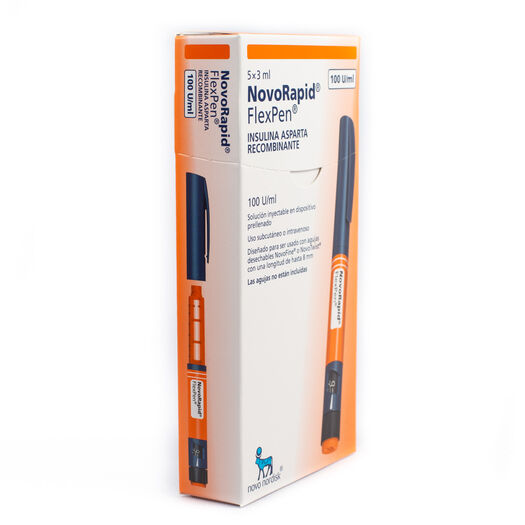 Insulina Novorapid Flexpen 100 UI/mL Solucion Inyectable x 5 Cartuchos 3 mL, , large image number 0