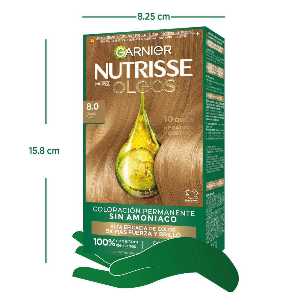 Tintura Nutrisse Oleos 8.0 Rubio Claro, , large image number 1