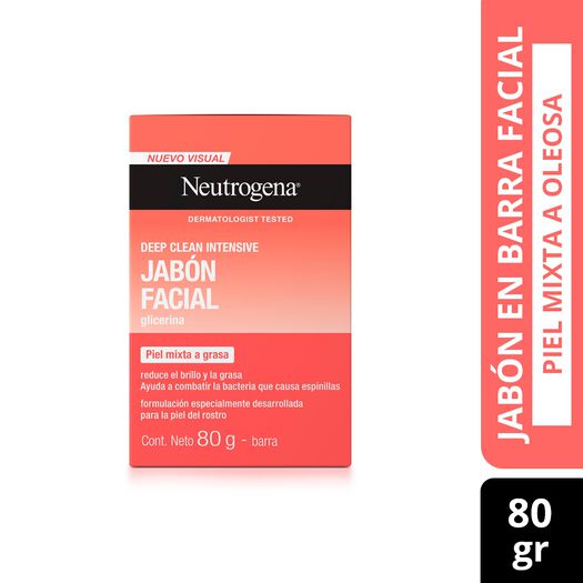 Jabón Facial en Barra Neutrogena Deep Clean 80gr, , large image number 0