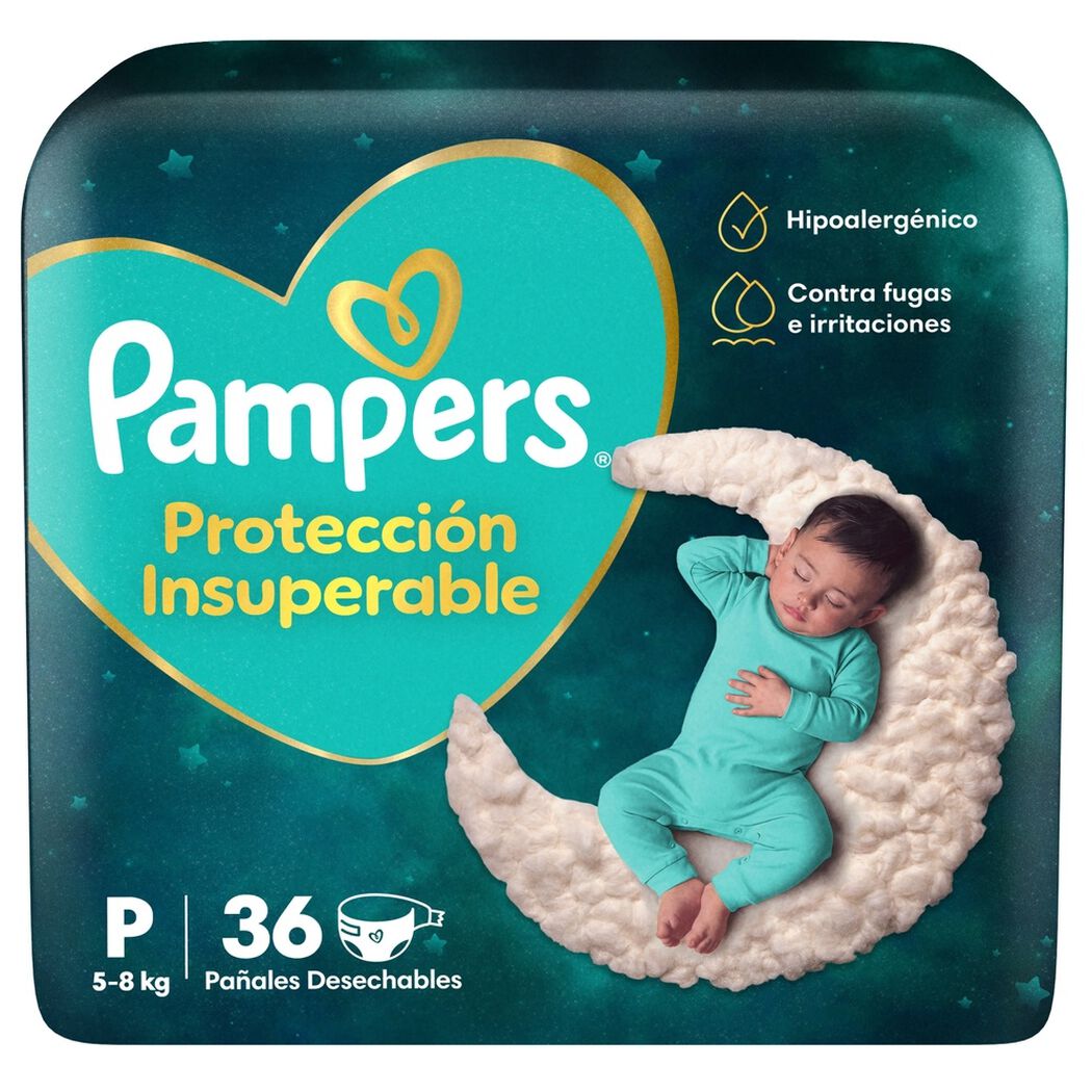 Pa&ntilde;al Pampers Protecci&oacute;n Insuperable Talla P (5-8 kg) 36 Un, , large image number 0