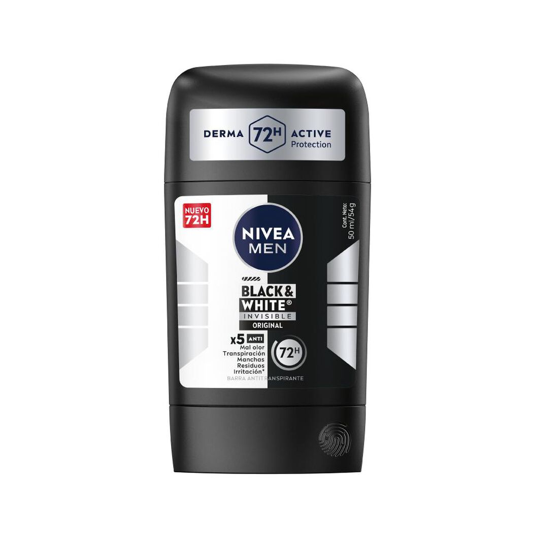 Desodorante Nivea Barra Black & White 50mL, , large image number 1