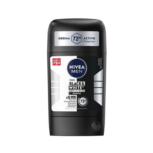 Desodorante Nivea Barra Black & White 50mL, , large image number 1