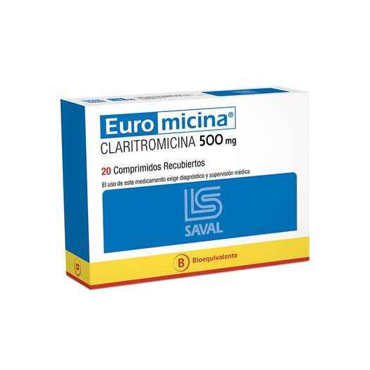 Euromicina 500 mg x 20 Comprimidos Recubiertos, , large image number 0