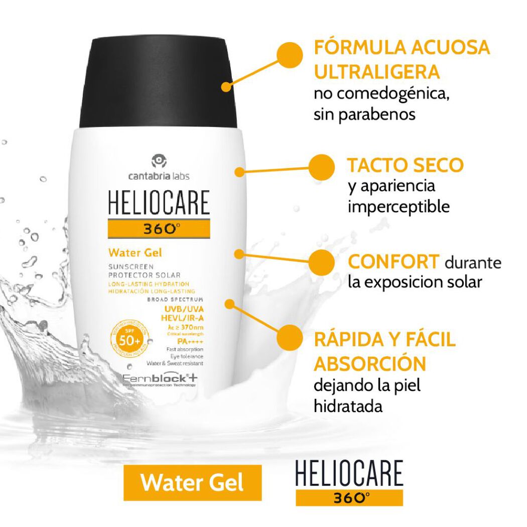 Protector Solar Heliocare 360 Water Gel 50+ 50 mL, , large image number 4