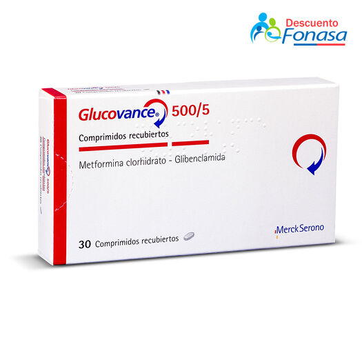 Glucovance 500 mg/5 mg x 30 Comprimidos Recubiertos, , large image number 0