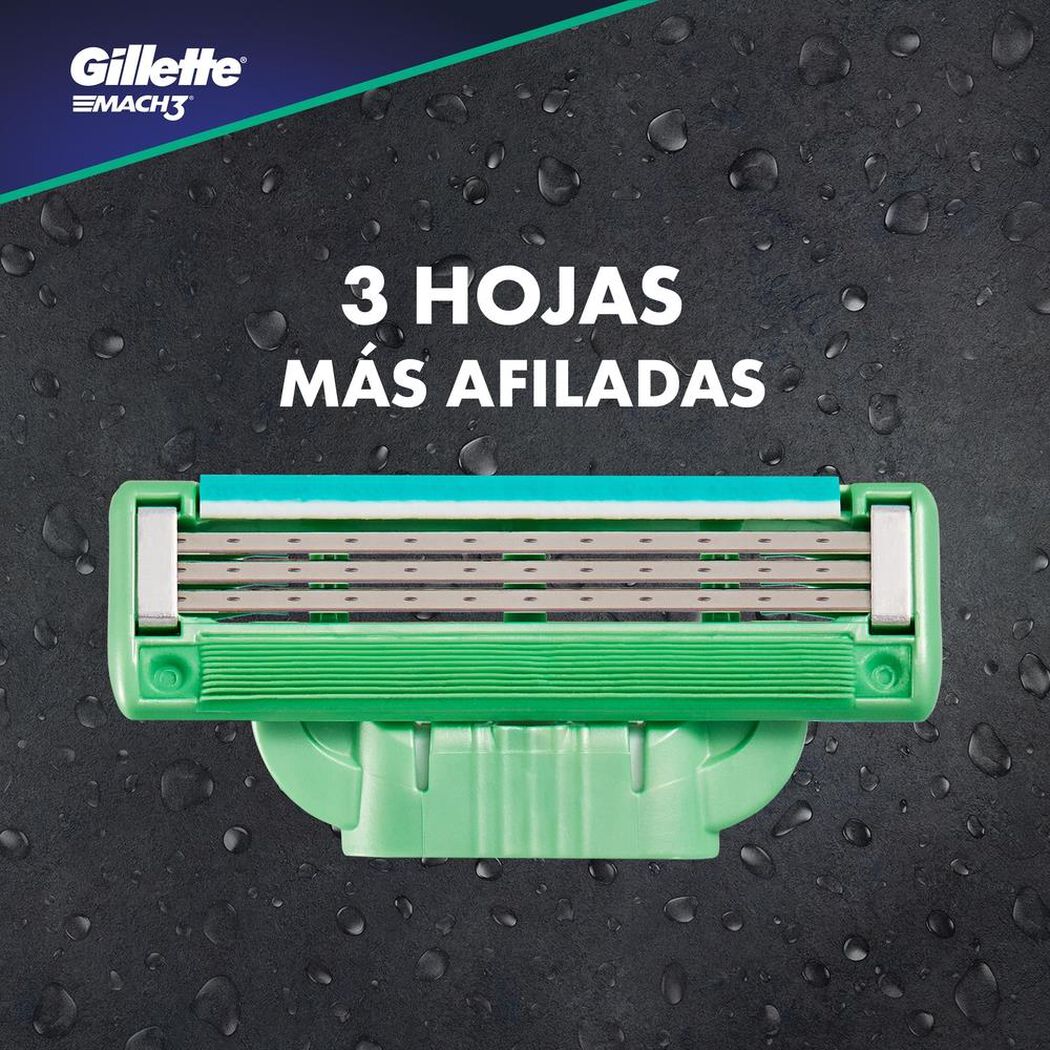 Máquina de Afeitar Gillette Mach 3 Sensitive + 2 Repuestos 1 un, , large image number 4