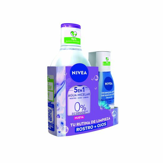 Pack NIVEA Agua Micelar Piel Sensible 400ml + Desmaquillante Bifásico de Ojos 125ml, , large image number 0