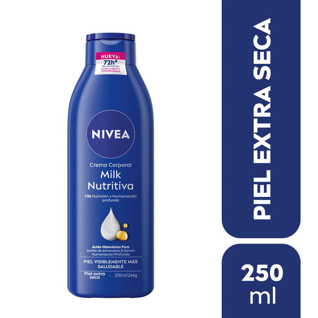 Crema Corporal Nivea Milk Nutritiva Extra Seca 250 ml, , large image number 0
