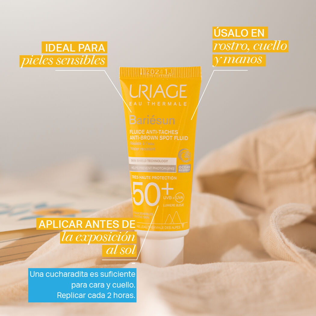 Protector Solar Uriage Bariesun Fluido Anti Manchas FPS 50+ 40 mL, , large image number 4