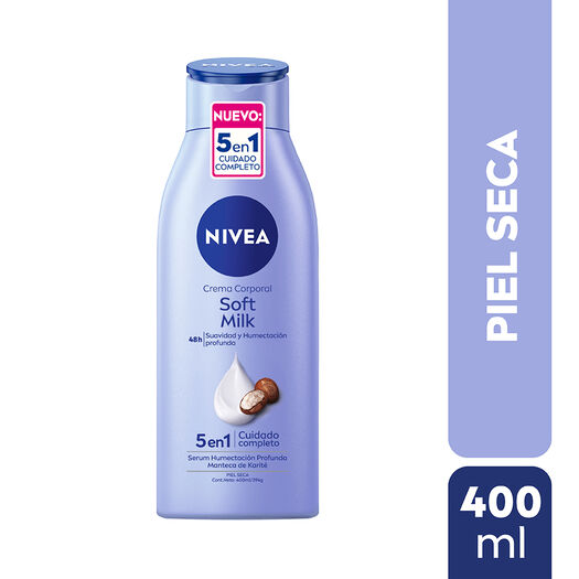 CREMA CORPORAL NIVEA SOFT MILK PIEL SECA 400ML, , large image number 0