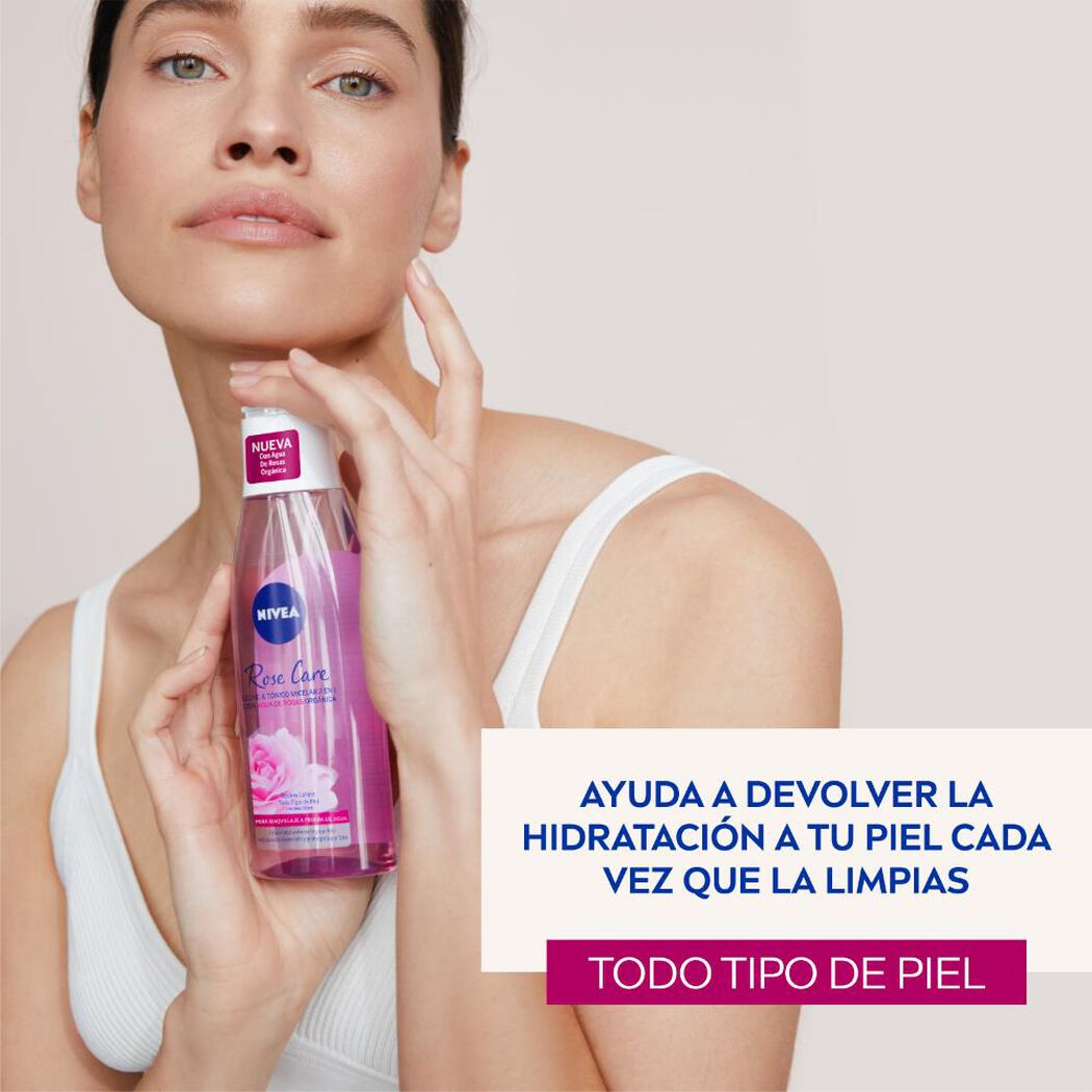 Leche & Tonico Micelar 2 en 1 NIVEA Rose Care 200 ml, , large image number 2