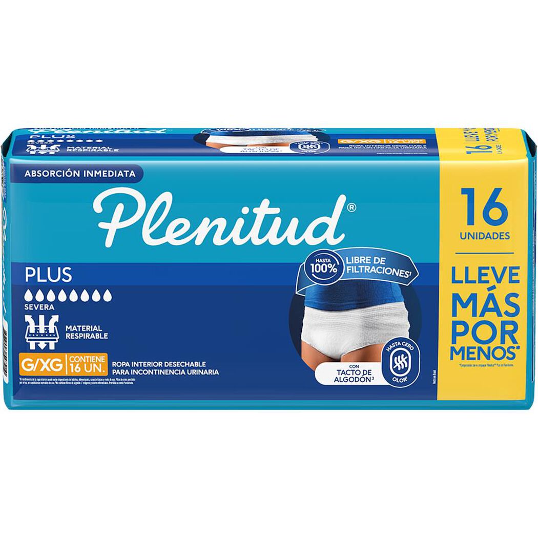 Ropa Interior Plenitud Protect Plus G/XG 16 un, , large image number 0