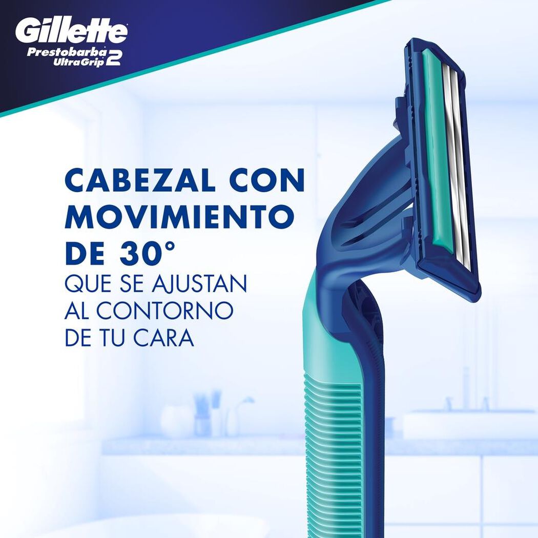 Máquina de Afeitar Gillete Prestrobarba Ultra Grip Bolsa 3 un, , large image number 3