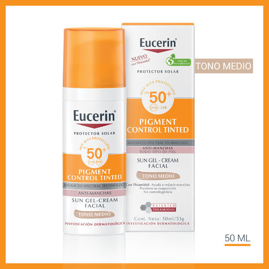 Eucerin Sun Pigment Control Tinted Facial Tono Medio Protector Solar Fps50+ 50Ml , , large image number 1