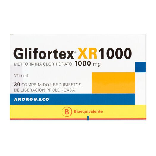Glifortex XR 1000 mg x 30 Comprimidos Recubiertos de Liberación Prolongada, , large image number 0