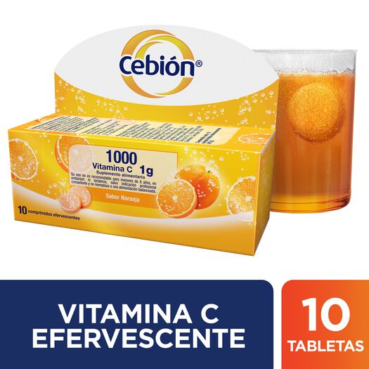 Cebión Vitamina C sabor Naranja x10 Comprimidos Efervescentes, , large image number 0