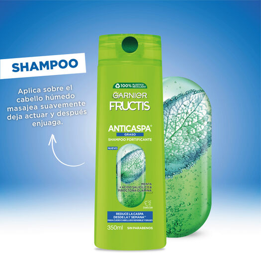 Fructis Shampoo Anticaspa Graso x 350 mL, , large image number 2