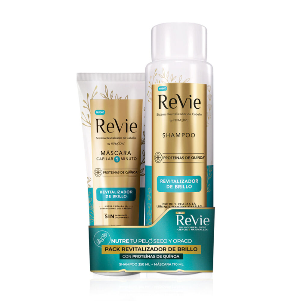 Pack Revie Revitalizador De Brillo Shampoo 350ml M scara 170ml