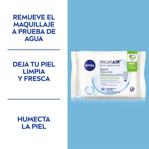 TOALLITAS DESMAQUILLANTES NIVEA MICELARES 25UDS, , large image number 1