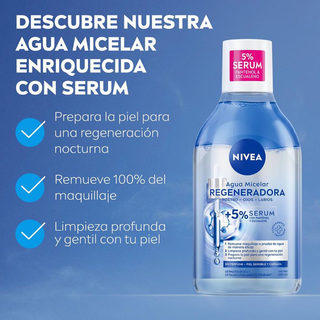 Agua Micelar Facial Regeneradora Nivea 400 ml, , large image number 2