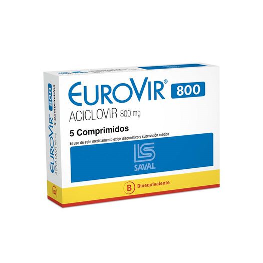 Eurovir 800 mg x 5 Comprimidos, , large image number 0