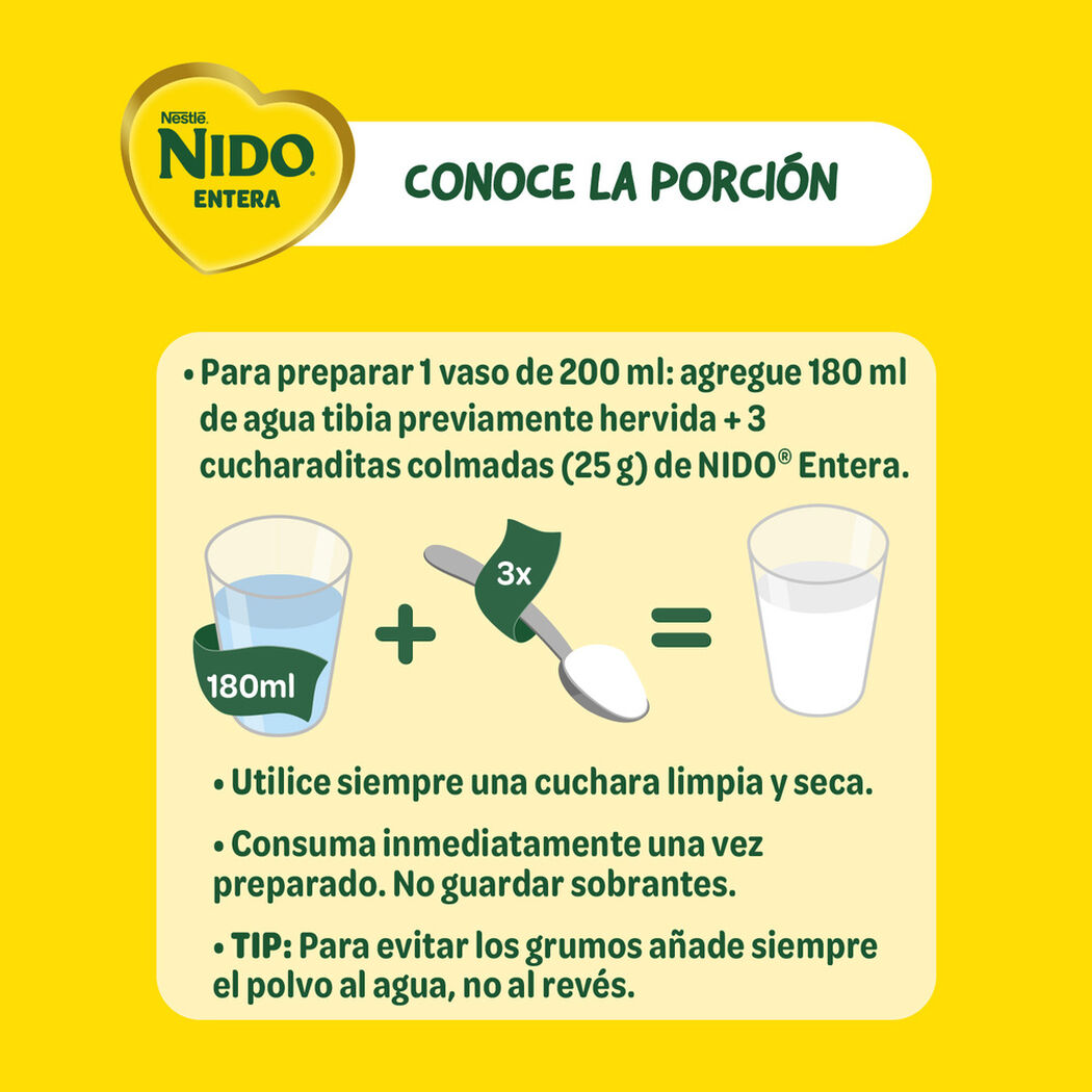 Leche en Polvo Nido Entera 800g , , large image number 2