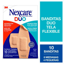 Parche DUO Tamaño surtido, 10 un. Tamaños surtidos. Nexcare