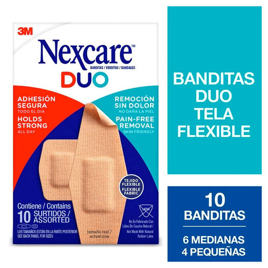 Parche DUO Tamaño surtido, 10 un. Tamaños surtidos. Nexcare, , large image number 0