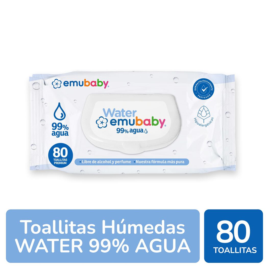 Toallas Húmedas Emubaby Water 80 un, , large image number 0