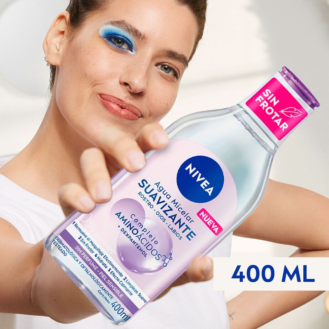Agua Micelar Nivea Facial 3 en 1 Piel Sensible 400 ml, , large image number 4