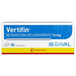 Vertifin Betahistina Diclorhidrato 16 mg 30 Comprimidos