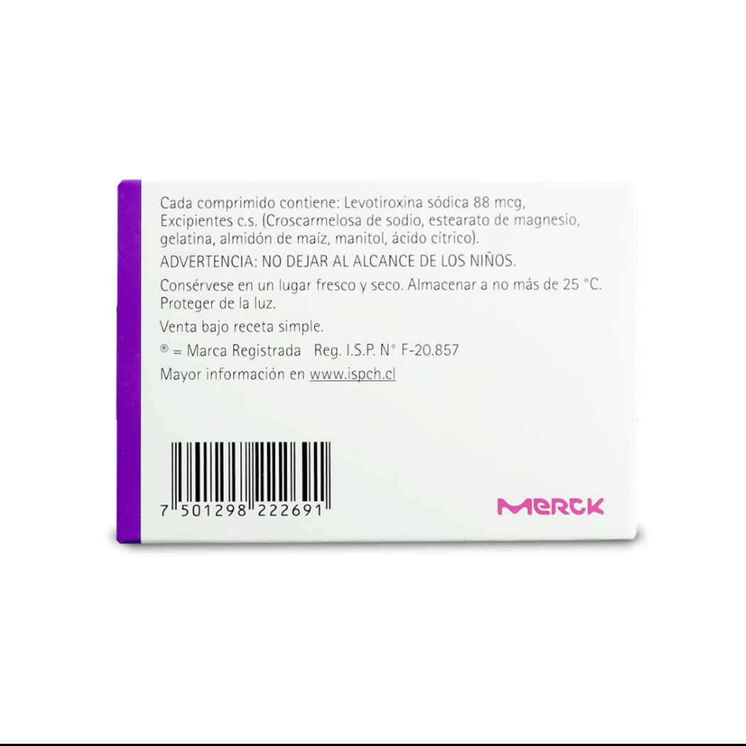 Eutirox 88 mcg 50 Comprimidos, , large image number 1
