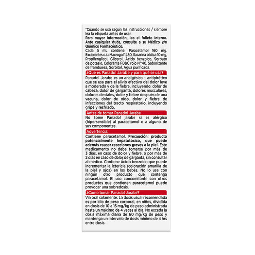 Panadol Niños 160mg/5ml Jarabe 60ml, , large image number 3