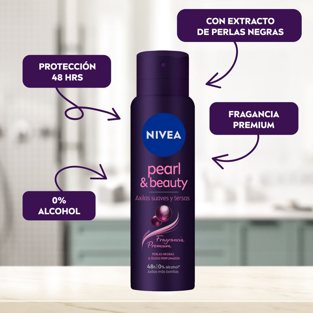 Desodorante Spray Nivea Pearl & Beauty Black 150ml, , large image number 1