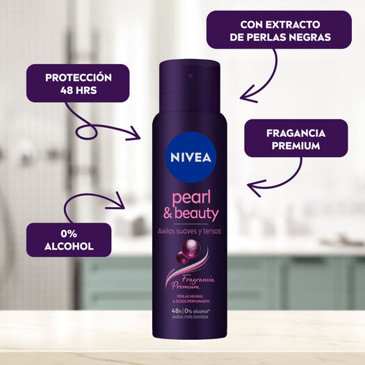 Desodorante Spray Nivea Pearl & Beauty Black 150ml, , large image number 1