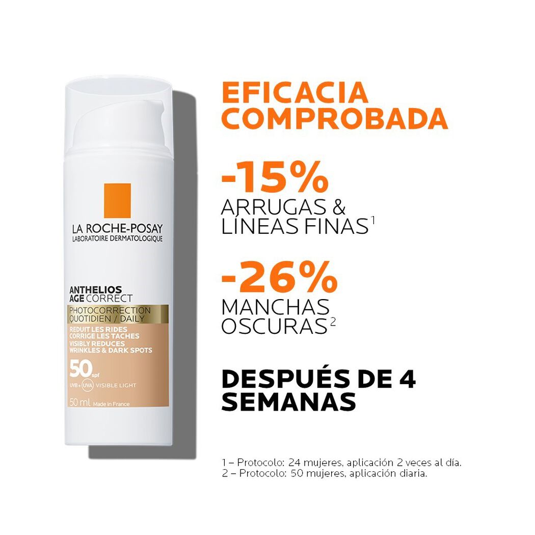 Protector Solar La Roche Posay Anthelios Age Correct Rostro FPS50+ Con Color 50 mL, , large image number 2
