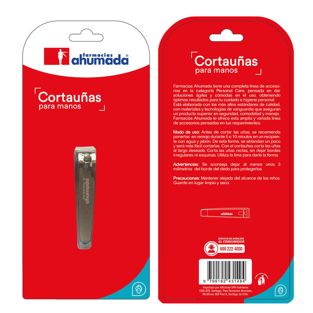 Cortauña Mano Farmacias Ahumada 1Un, , large image number 0