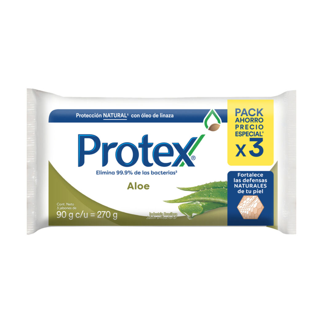 Jabón Protex Barra Aloe 90 g 3 un, , large image number 1