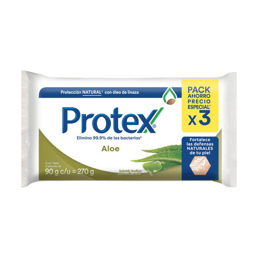 Jabón Protex Barra Aloe 90 g 3 un, , large image number 1