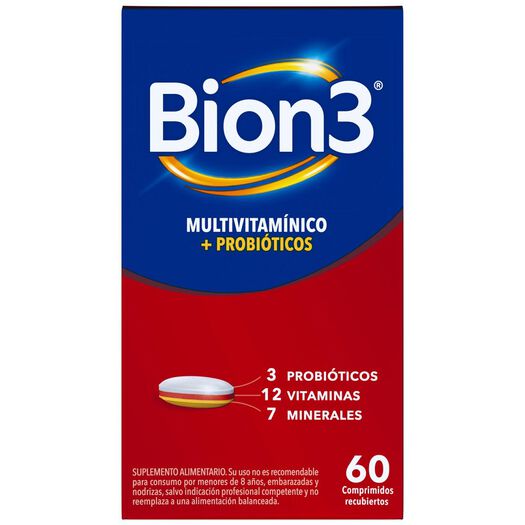 Multivitamínico con Minerales y Probióticos Bion3 60 Comp, , large image number 0