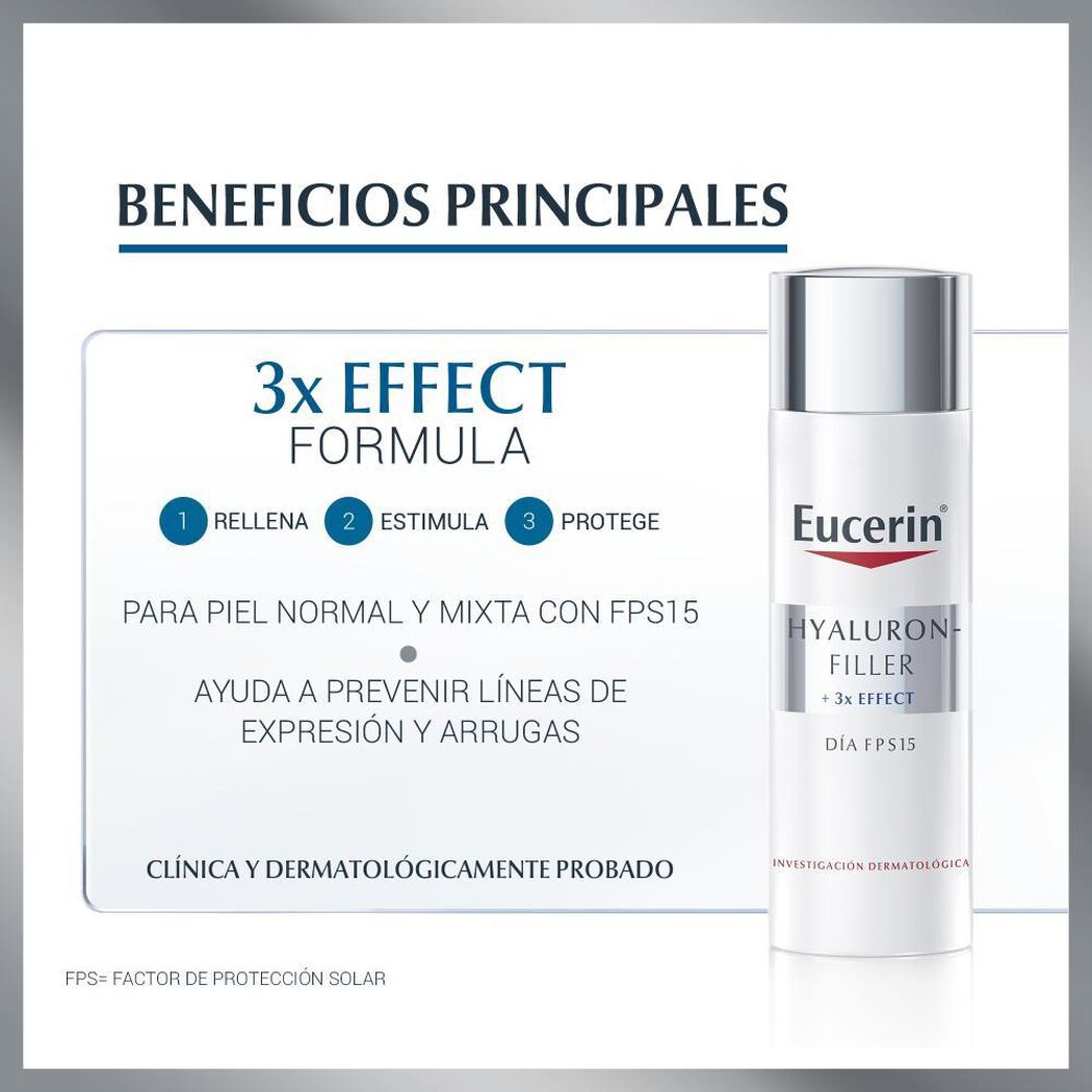 Crema Facial Antiarrugas Eucerin Hyaluron-FILLER Día P.Normal Mixta 50 ML, , large image number 1