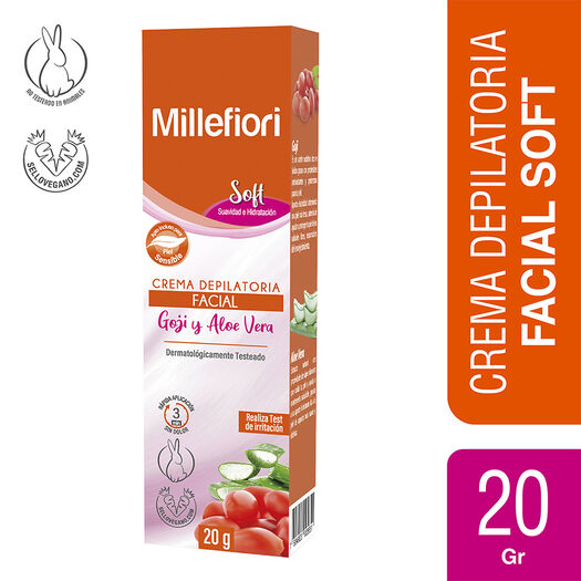 Crema Depiladora Facial Millefiori Soft 20Gr, , large image number 0