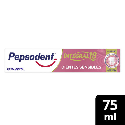 Pepsodent Pasta Dental Integral 18 Dientes Sensibles 75ml, , large image number 0