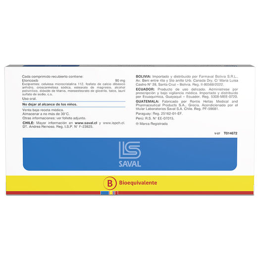 ETEROVAL Etoricoxib 90 mg 14 comprimidos, , large image number 1
