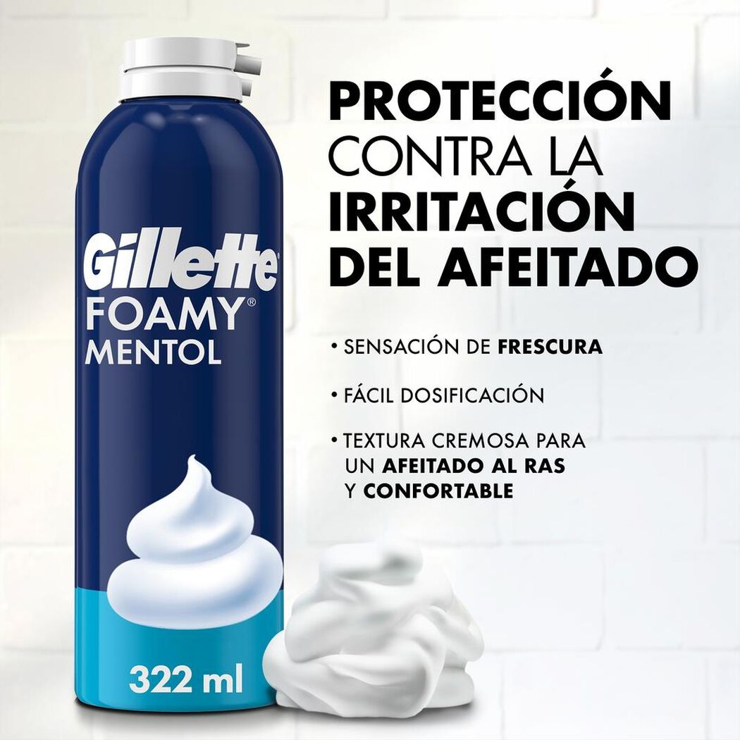 Espuma de Afeitar Gillete Mentol 322 mL, , large image number 1